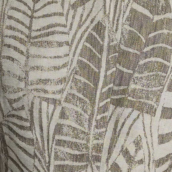 Lafayette 148 Leaf Patterned Blazer Zebra Stripe Tan Khaki Mandarin Type Collar - Picture 6 of 10